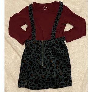 Leopard print corduroy, 2-piece, 5T